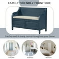 thumbnail image 5 of Triple Tree Rustic Storage Bench with Safety Hinge and Split Cushion, Antique Navy, 5 of 7