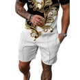 thumbnail image 4 of ORQ Men Short Sleeve Print Zipper Blouse Shorts Regular Outfit Sets, 4 of 4
