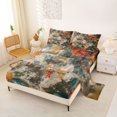 thumbnail image 2 of Homewish Watercolor Tie Dye Bed Sheets,Abstract Grunge Full Size Sheets,4 Pieces,1 Flat Sheet, 1 Fitted Sheet and 2 Pillowcases, 2 of 6