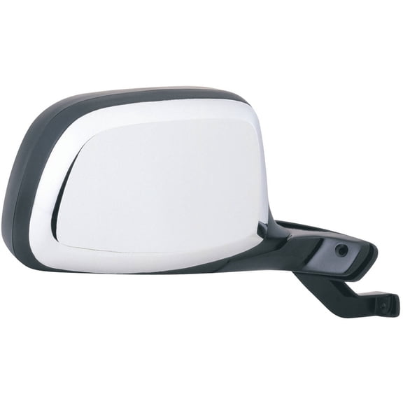 61033F - Fit System Passenger Side Mirror For 92-96 Bronco, F150, 92-97 F250, F350 Hd, Black/ Chrome, Foldaway, Paddle Design, Manual Fits select: 1992-1996 FORD F150, 1997 FORD F250