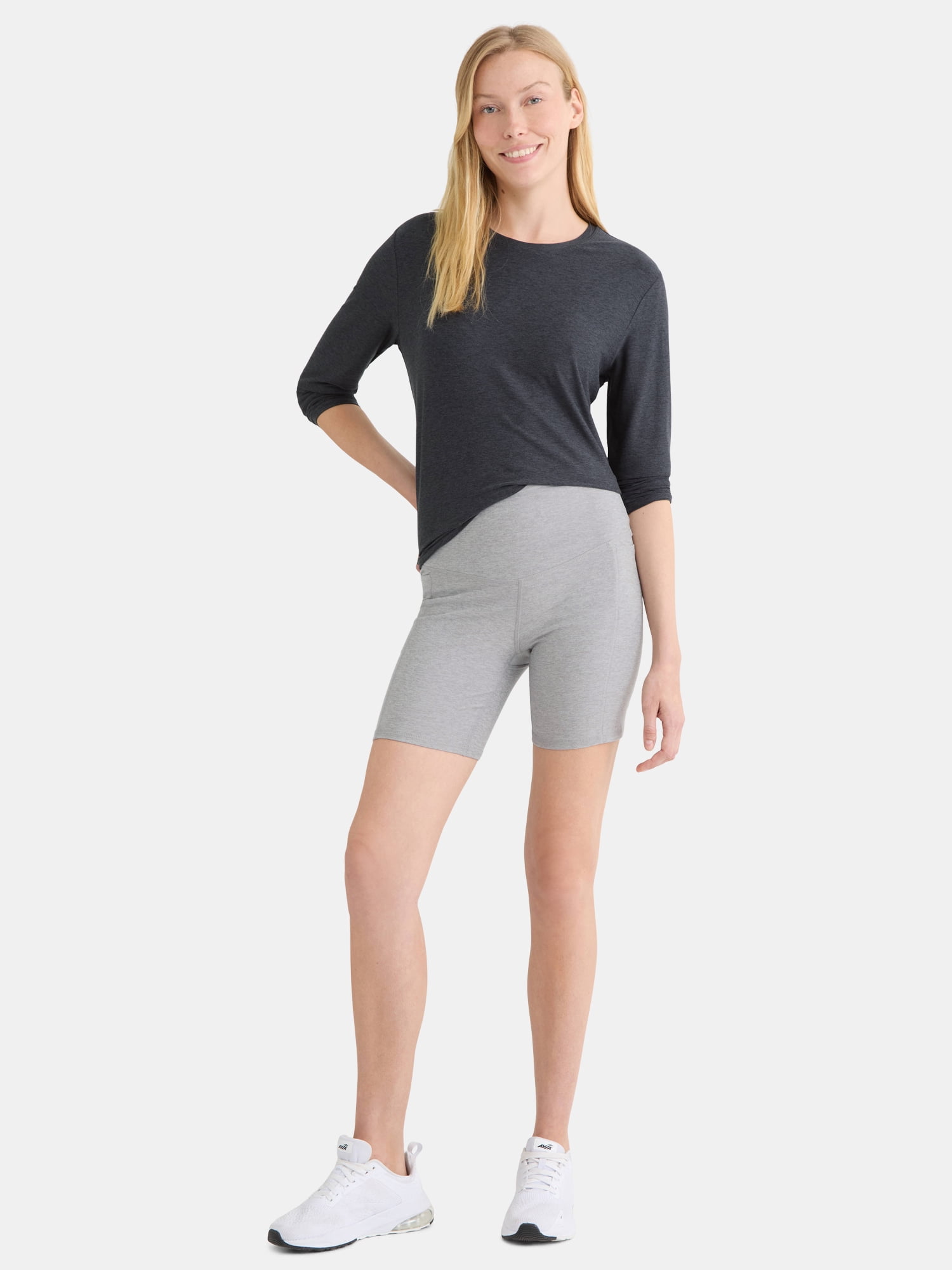 Athletic Works Women's and Women's ButterCore Tee with Long Sleeves, Sizes XS-4X