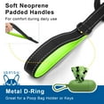 thumbnail image 2 of Dog Leash 5ft/6ft Long, Double Handle Dog Leash for Safe Control Training, Double Sided Reflective Leash for Small, Medium & Large Dog(6 ft,Black Green), 2 of 7