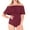 Wine Red, variant on Travelwant Women Off Shoulder One Piece Swimsuits Tummy Control Bathing Suits Vintage Ruffle Swimwear Teen Girls