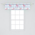 thumbnail image 2 of Exotic Window Valance, Continuous Style Flamingo Drawing on Bicolored Striped Background, Curtain Valance for Kitchen Bedroom with Rod Pocket, 54" X 18", Pale Pink Soft Blue and White, by Ambesonne, 2 of 2