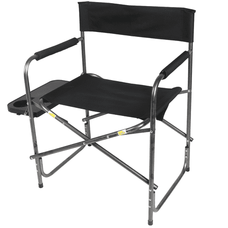 Ozark Trail Director’s Chair with Side Table, Black, Outdoor, Adult