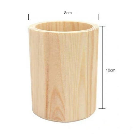 

Wooden Pen Pot Holder Pencil Desk Organizer Stationery-Makeup Brush Box
