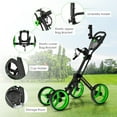 thumbnail image 4 of Goplus Folding 4 Wheels Golf Push Cart W/Brake Scoreboard Adjustable Handle Green, 4 of 12