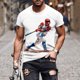 thumbnail image 1 of Tops para hombre, blusas y camisas de manga corta con cuello redondo para hombre, jersey informal con cuello redondo estampado para hombre, pantalones cortos deportivos para fitness, blusa de poliéste, 1 of 5