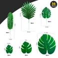 thumbnail image 2 of TETOU 36Pcs Palm Leaves Artificial Tropical Monstera, 6 Kinds Large Small Green Fake Palm Leaf with Stems for Home Kitchen Party Flowers Arrangement Wedding Hawaiian Party Table Decoration, 2 of 9
