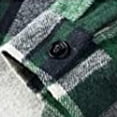 thumbnail image 4 of Mens Casual Button Down Shirts Fashion Fashion Color Block Lapel Sanding Plaid Print Long Sleeve Jacket Top Activewear, 4 of 7