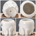 thumbnail image 2 of HOMEMAXS Cute Octopus Ceramic Planter for Cactus and Succulents White Color Great for Desk Decoration 3.5 Inches, 2 of 8