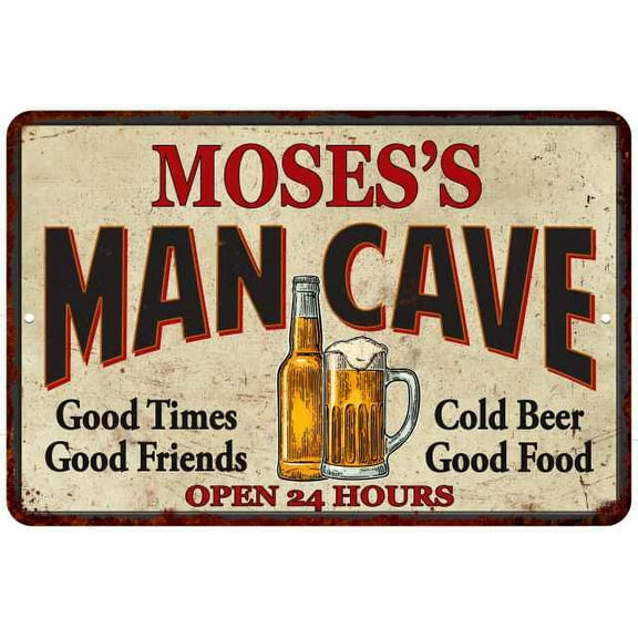 MOSES'S Man Cave Metal Sign Wall Decor Gift 8x12 208120011475