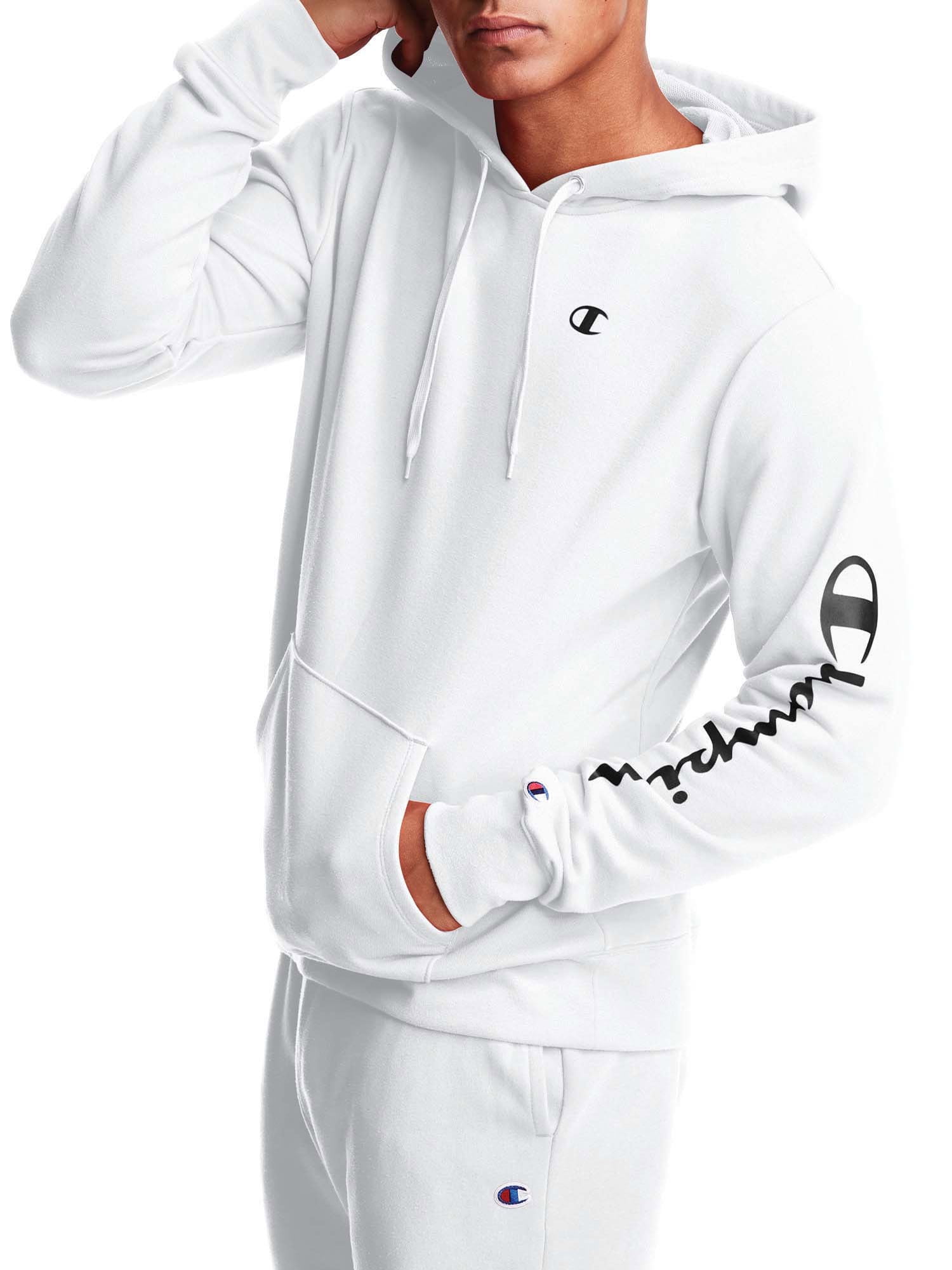 Champion Men's Fleece Pullover Hoodie with Script Logo Sleeve, up to Size Walmart.com