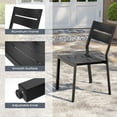 thumbnail image 3 of Pellebant 2 Pack Aluminum Armless Chair Dining Set with Arm Gray, 3 of 8