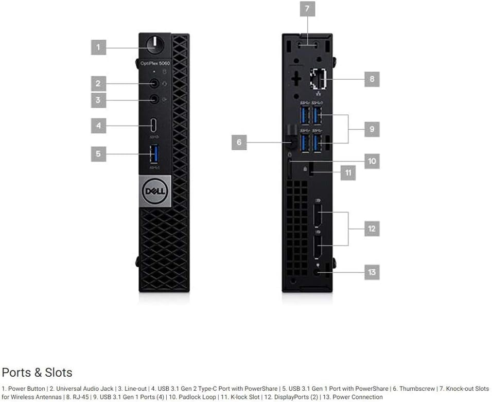 Restored Dell OptiPlex 5060 Micro PC Intel Core i5 8th Gen 8GB 256GB Windows 11 (Refurbished)