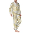 thumbnail image 2 of Hirioo White Rose for Men's Pajama Sets 2 Piece Pjs Men's Long-Sleeved Pajama Set Button Down Sleepwear,S-XXL-X-Large, 2 of 7