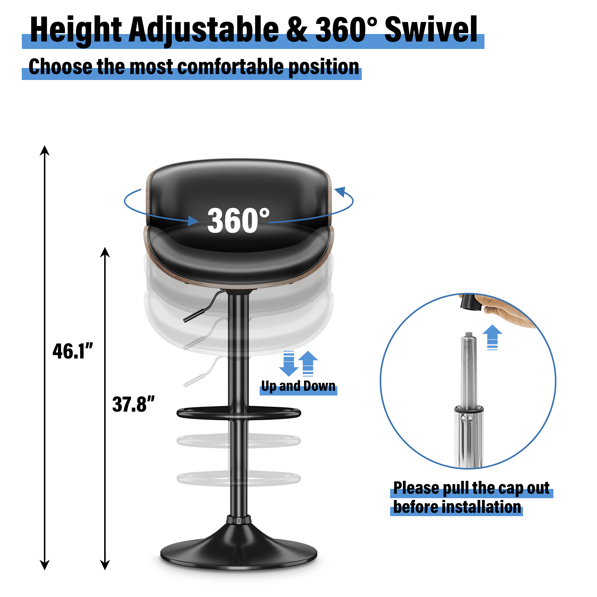 Marceline hydraulic adjustable height swivel bar stool zipcode design upholstery deals