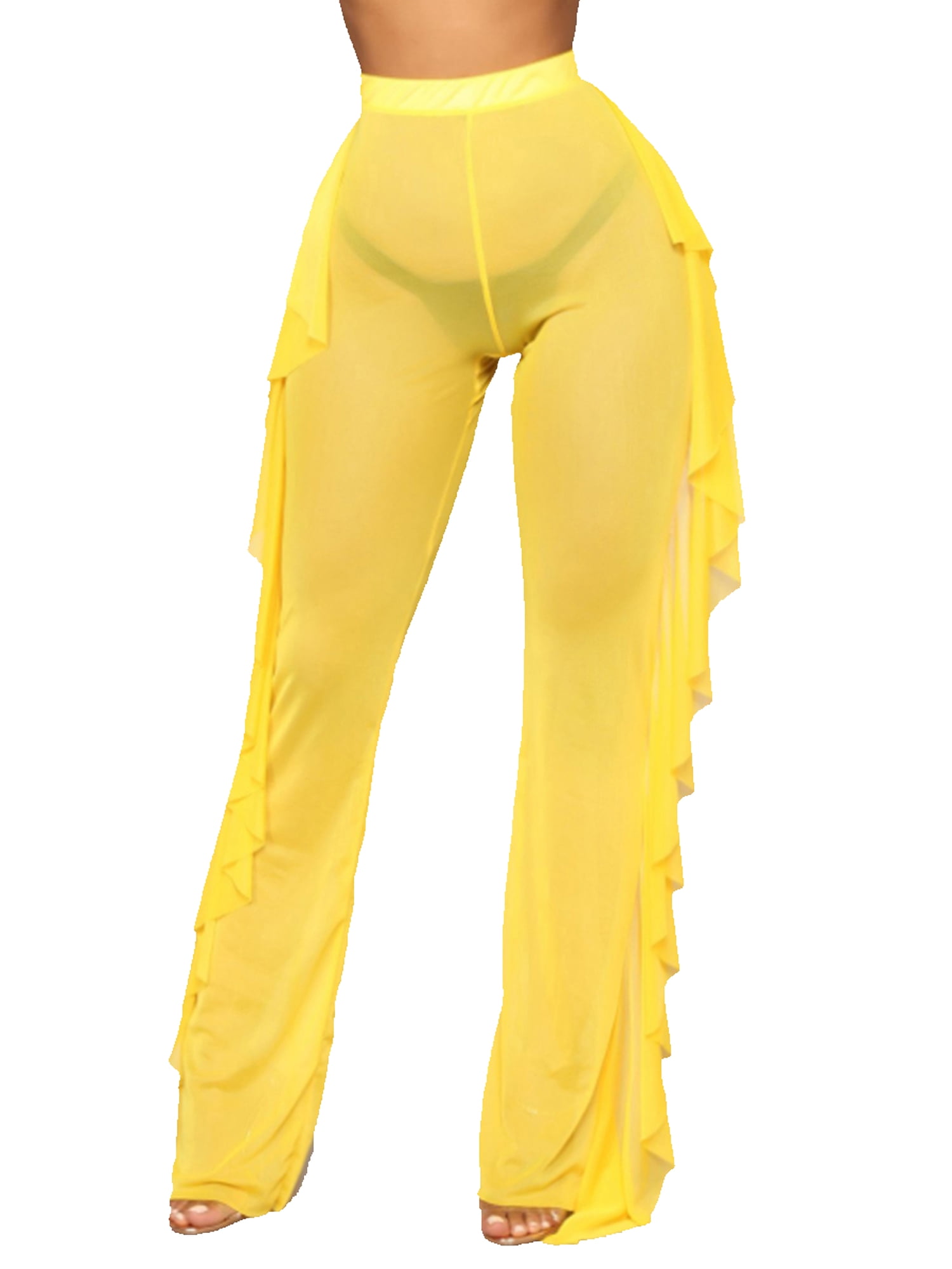 plus size see through cover up pants