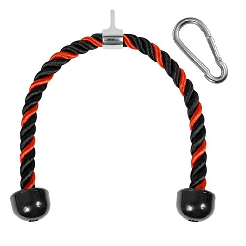 Yes4All Attache de Câble de Corde de Tricep - Attache de Machine d'Exercice Corde Rétractable - Longueur de Corde 36 Pouces - Rouge/noir