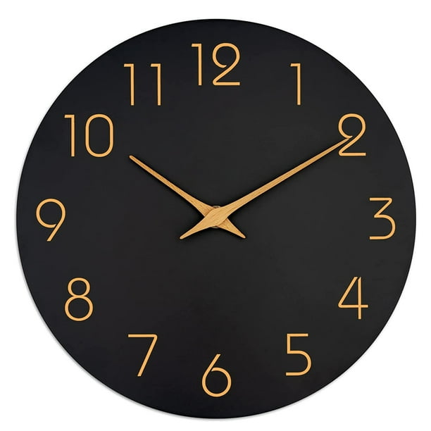 Reloj de pared digital silencioso. Sencillo reloj de pared decorativo de 10 pulgadas para sala de estar y cocina.