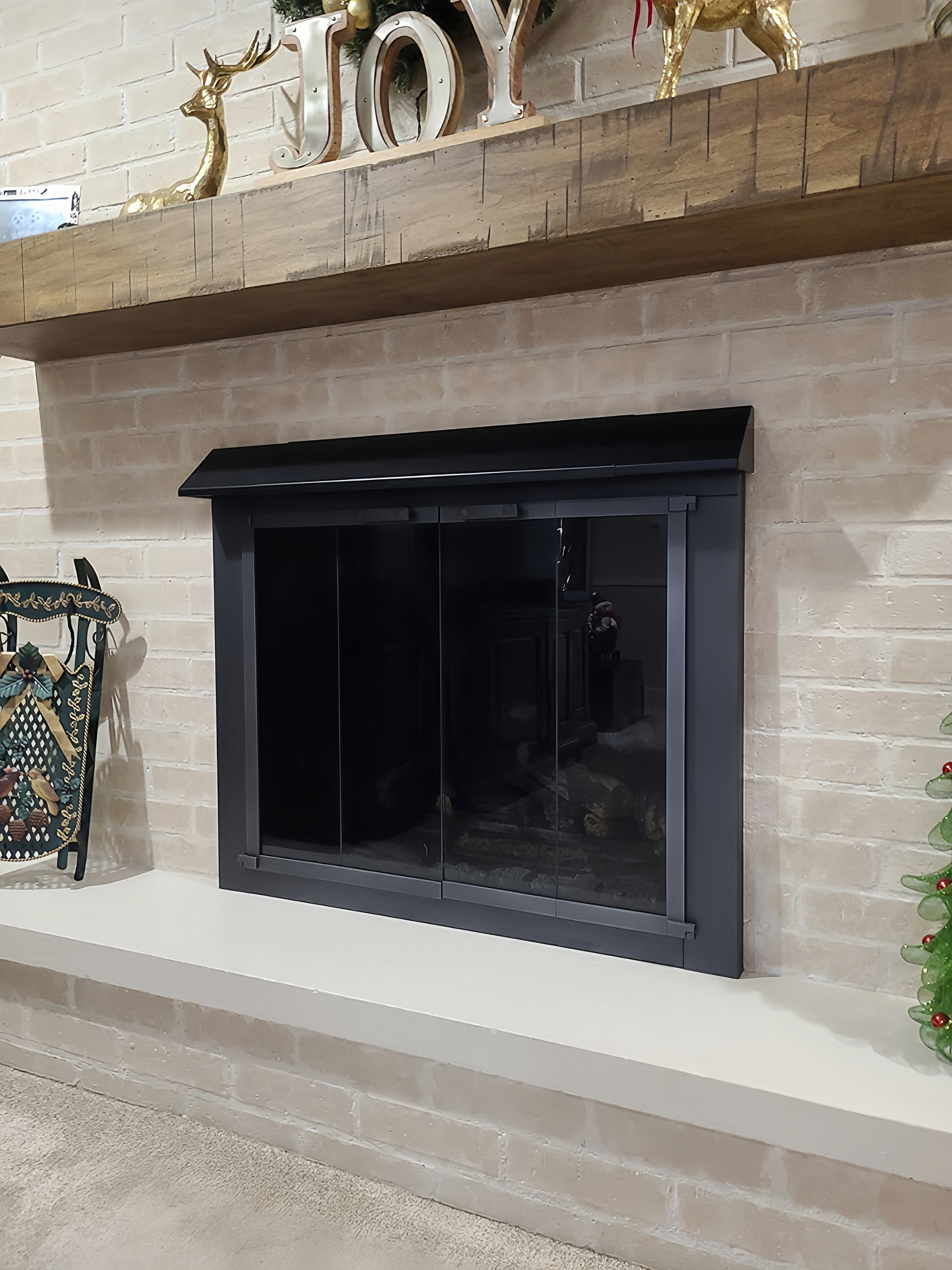 Americangaslogs Black Adjustable Fireplace Hood for 28 to 48" Harmony Burners Fireplace Hood Heat Shield