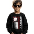 thumbnail image 2 of Patriotic Baseball Sweatshirt for Women, Men & Kids - Game Day USA Flag Sports Pullover Black Sweatshirt Youth Large, 2 of 7