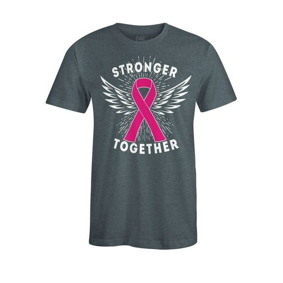 S4E Men's Stronger Together Breast Cancer T-Shirt X-Large Dark Heather