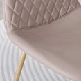 thumbnail image 6 of 2x Corona Gold Leg Cappuccino Beige Faux Leather Dining Chair, 6 of 6