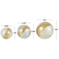 thumbnail image 3 of DecMode White 6" Abstract Brushed Plastic Orbs & Vase Filler with Gold Stripe (3 Count), 3 of 14