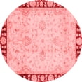 thumbnail image 1 of Ahgly Company Indoor Round Oriental Red Traditional Area Rugs, 5' Round, 1 of 4