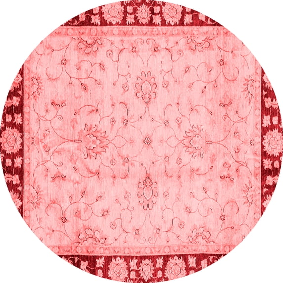 Ahgly Company Indoor Round Oriental Red Traditional Area Rugs, 5' Round