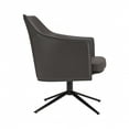thumbnail image 3 of Dark Gray Faux Leather Swivel Accent Chair, 3 of 3