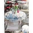 Blue Ocean Round Outdoor Tablecloth with Umbrella Hole Coral Starfish ...