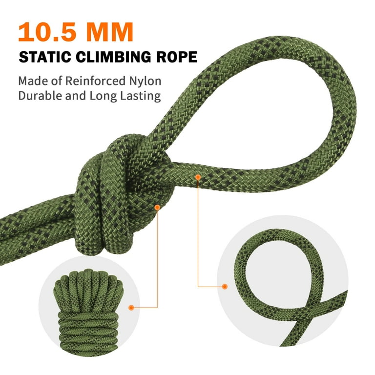 10.5 mm Static Climbing Rope 10M(32ft) 20M(64ft) 30M(96ft) 50M