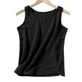 thumbnail image 6 of Busydd Tank Top for Women Trendy V Neck Sleeveless Cotton Linen Shirts for Women Casual Summer Beach Solid Color Womens Tank Top 2XL, 6 of 7