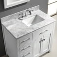 thumbnail image 3 of Caroline Parkway 36" Single Bath Vanity in White with White Marble Top and Square Sink with Brushed Nickel Faucet with Matching Mirror, 3 of 4