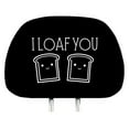 thumbnail image 4 of Yupbizauto Black Fabric with Design Car Truck Van SUV Seat Headrest Covers Universal Fit for Cars Vans Trucks-Sold by a Pairs (I Loaf You), 4 of 5