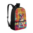 thumbnail image 2 of Uourmeti Colorful Bulldog Art Independent Compartment Backpack, 17 Inch Adjustable Shoulder Straps School Bag Durable Zippered School Backpack for Women, 2 of 6