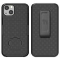 thumbnail image 2 of Case with Clip for iPhone 13, Nakedcellphone Slim Hard Shell Phone Cover with Kickstand and [Rotating/Ratchet] Belt Hip Holster Combination - Black Tread, 2 of 8