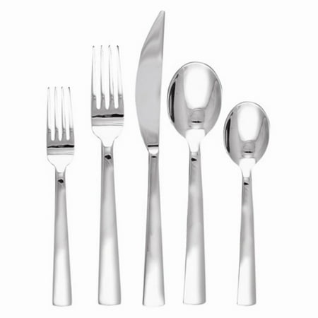 Ginkgo Stainless Steel Pendulum - Ginkgo Burton Stainless Mirror Finish Flatware - Set of 20