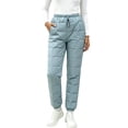 thumbnail image 2 of Ninixx Womens Quilted Winter Snow Pants Insulated Ski Trousers with Drawstring Waist Pockets and Elastic Cuffs, 2 of 6