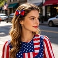 thumbnail image 4 of Independence Day Bow Hair Clip Accessory Holiday Party Red White Blue Star Striped Flag Hair Accessory Side Clip, 4 of 6