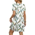 thumbnail image 6 of TEMOFON Dresses for Women Summer Vacation Dresses Whiteleaf Bohemian Floral Dress Scoop Neck T Shirt Dress with Pockets XL, 6 of 7