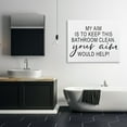 thumbnail image 2 of Stupell Industries Bathroom Aim Humorous Typography Washroom Signage Graphic Art Gallery Wrapped Canvas Print Wall Art, Design by Lettered and Lined, 2 of 7