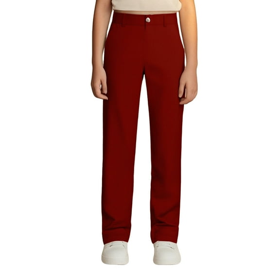 Girl School Uniform Pants Skinny Pants Kids Dress Pants with Pockets Straight Pants Girls Uniform Pants Back To School Outfits for Girls Teen Preppy Clothes for Girls 13-14 Years