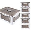 thumbnail image 2 of Bacs de Rangement avec Couvercles, Conteneurs de Rangement Pliables avec Roues Boîtes de Rangement Empilables pour Chambre Salon Cuisine Bureau, 2 of 7