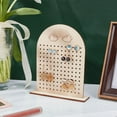 thumbnail image 4 of Wood Earring Display Stand 144 Holes Wooden Pegboard Display Stand Earring Holder Jewelry Organizer Rack with Rainbow Pattern, 4 of 7