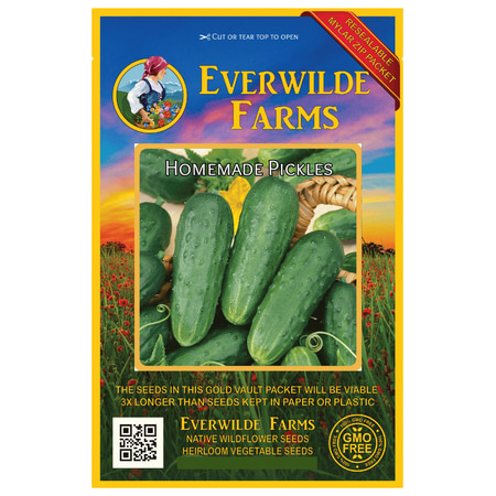 Everwilde Farms - 100 Homemade Pickles Cucumber Seeds - Gold Vault Jumbo Bulk Seed