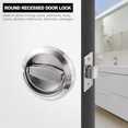 thumbnail image 7 of Round Recessed Door Lock Stainless Steel 304 Hidden Recessed Invisible Handle, Silver 2 Pack, 7 of 7