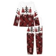 thumbnail image 2 of Renewold Christmas Matching Pajamas for Family Sets 2 Pieces Xmas Trees Snowflake Long Sleeve Top Shirt Men Casual Breathable Round Neck Sleepwear Nightwear Size M, 2 of 5